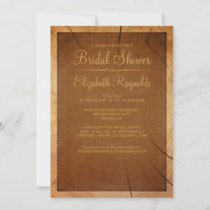Invitations de douches nuptiales Western Tree Ring