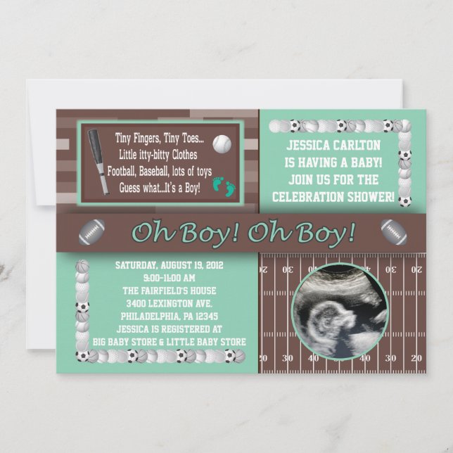 Invitations de douches pour bébés (Devant)