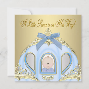 Invitations de douches pour bébés Blue & Gold