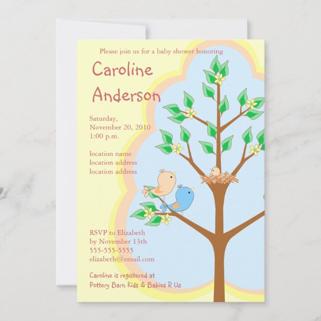 Invitations de douches pour bébés de la famille de (Devant)