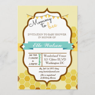 Invitations de douches pour bébés de Maman to Bee