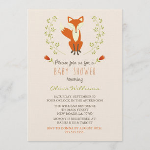 Invitations de douches pour bébés de Woodland Fox