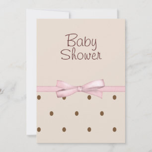 Invitations de douches pour bébés Dots Brown