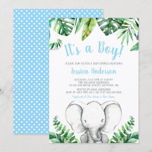 Invitations de douches pour bébés éléphant de la j