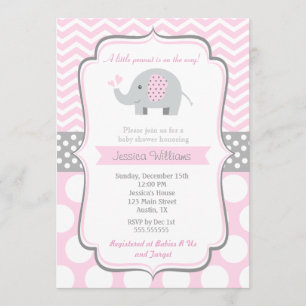 Invitations de douches pour bébés éléphant pour un