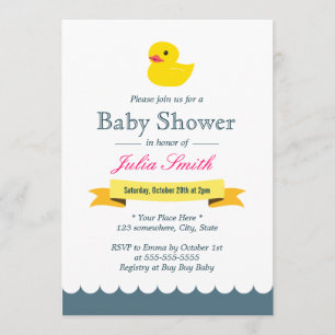 Invitations de douches pour bébés en caoutchouc mo