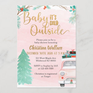Invitations de douches pour bébés en hiver pour le