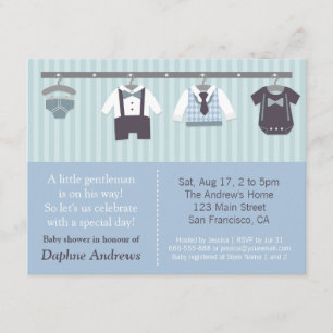 Invitations de douches pour bébés Gentleman