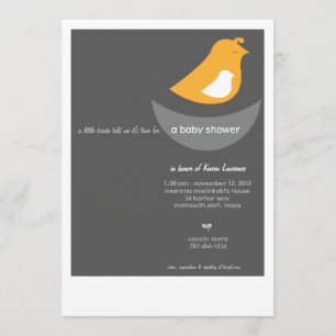 Invitations de douches pour bébés - Oiseaux modern