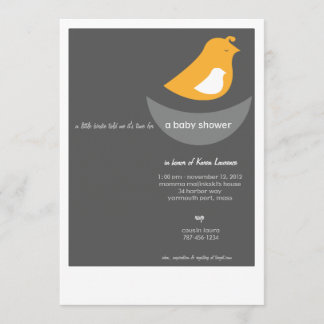 Invitations de douches pour bébés - Oiseaux modern