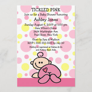 Invitations de douches pour bébés PINK
