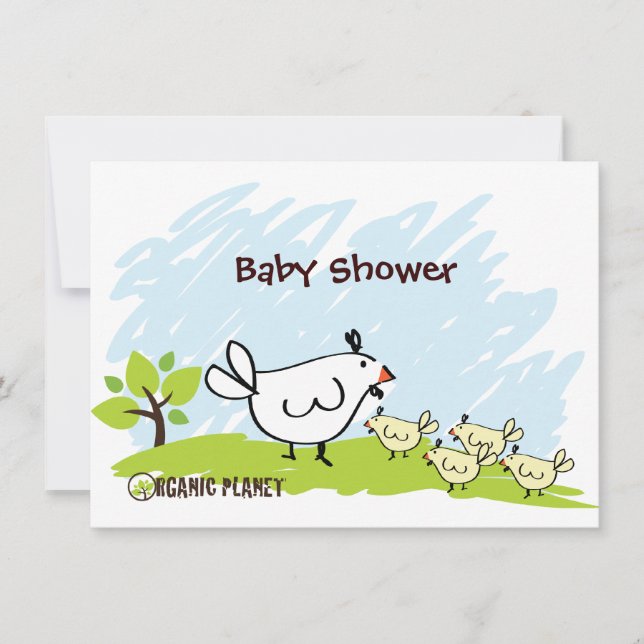 Invitations de douches pour bébés Planète Bio Poul (Devant)