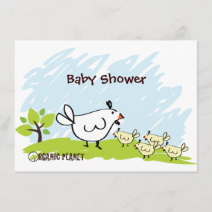 Invitations de douches pour bébés Planète Bio Poul