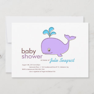 Invitations de douches pour bébés pourpre et balei