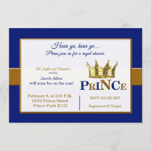 Invitations de douches pour bébés Royal Prince