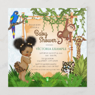 Invitations de douches pour bébés Safari