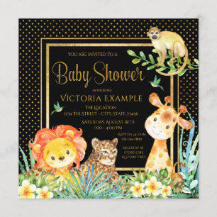 Invitations de douches pour bébés Safari Jungle