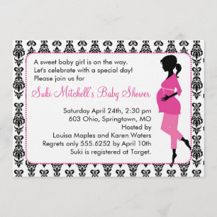 Invitations de douches pour bébés Silhouette