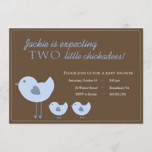 Invitations de douches pour bébés Twin Baby Boys