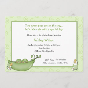 Invitations de douches pour bébés Twins
