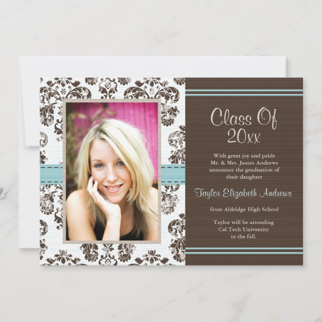 Invitations de Faire-part photos pour les diplômes (Devant)