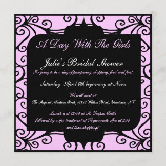 Invitations de fantaisie roses et noires