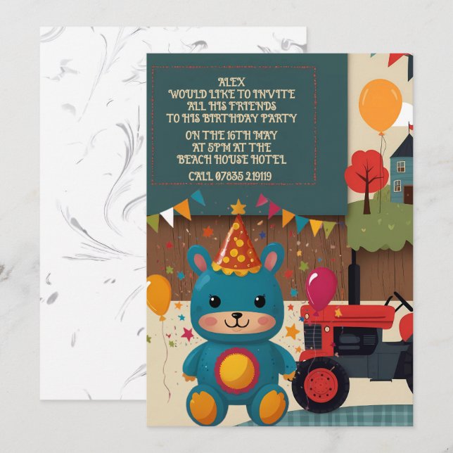 Invitations de fête (Devant / Derrière)