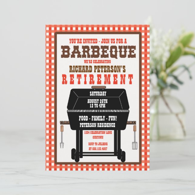 Invitations de fête barbecue (Debout devant)
