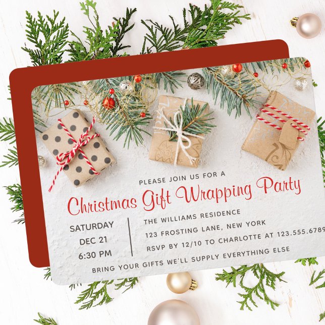 Invitations de fête cadeau de Noël moderne (Créateur téléchargé)