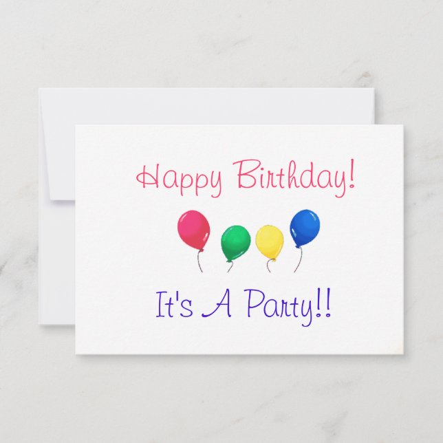 Invitations de fête d'anniversaire (Devant)