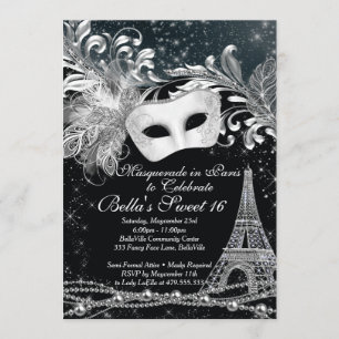 Invitations de fête d'anniversaire à Paris Masquer