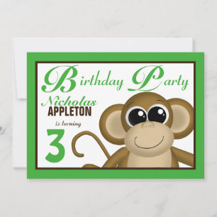 Invitations de fête d'anniversaire au Singe Vert