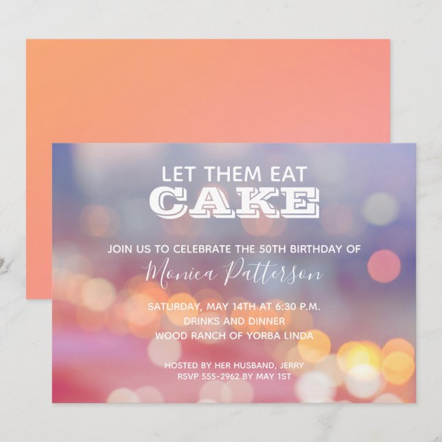 Invitations de fête d'anniversaire colorées (Devant / Derrière)