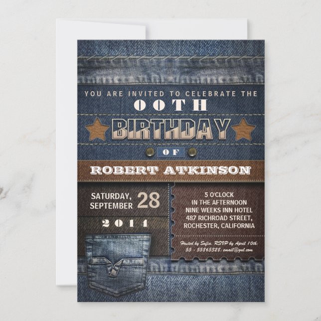 invitations de fête d'anniversaire d'adolescent (Devant)