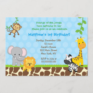 Invitations de fête d'anniversaire d'animaux de