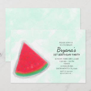 Invitations de fête d'anniversaire d'aquarelle de