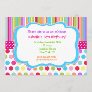 Invitations de fête d'anniversaire d'arc-en-ciel