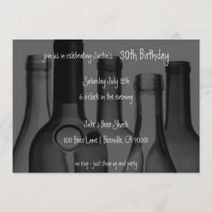 Invitations de fête d'anniversaire de bouteille de