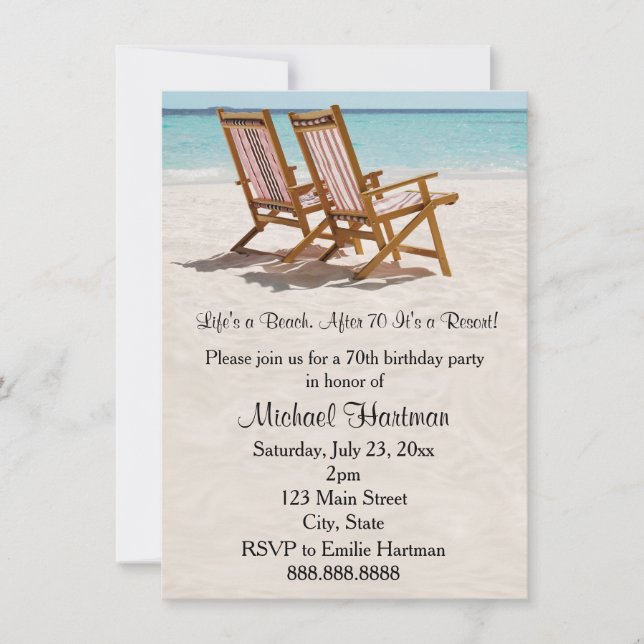 Invitations de fête d'anniversaire de chaises de (Devant)
