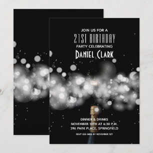 Invitations de fête d'anniversaire de Champagne Sp