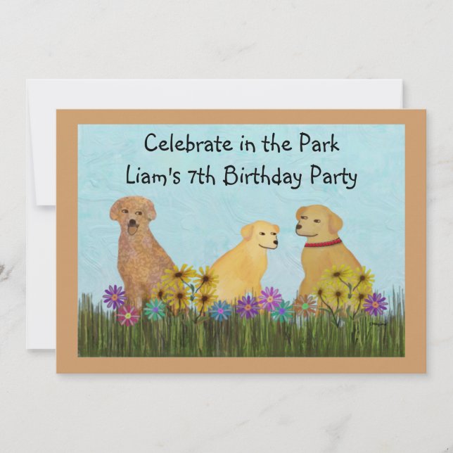 Invitations de fête d'anniversaire de chiens (Devant)