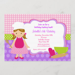 Invitations de fête d'anniversaire de cuisson de