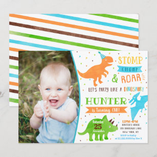 Invitations de fête d'anniversaire de Dinosaur