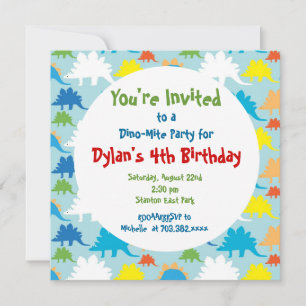Invitations de fête d'anniversaire de Dinosaur