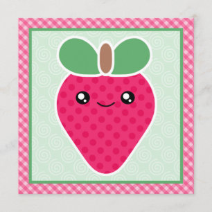Invitations de fête d'anniversaire de fraise de
