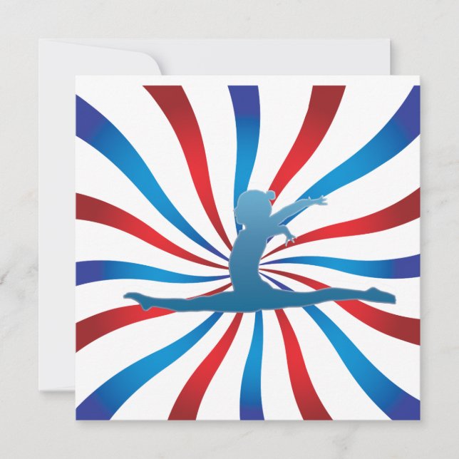 Invitations de fête d'anniversaire de gymnastique (Devant)