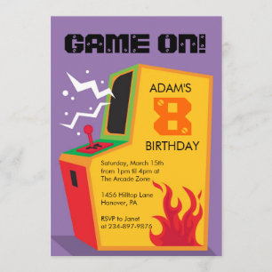 Invitations de fête d'anniversaire de jeu vidéo