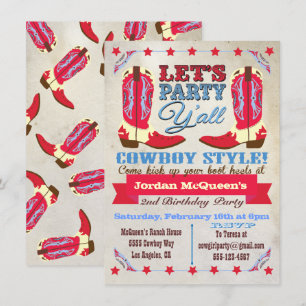 Invitations de fête d'anniversaire de l'Ouest de C