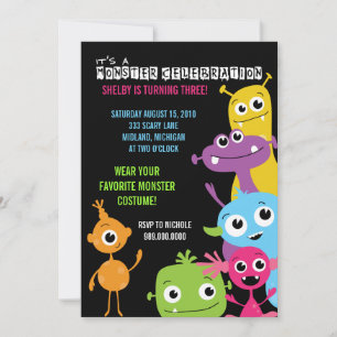 Invitations de fête d'anniversaire de Monster Bash