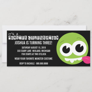Invitations de fête d'anniversaire de Monster Bash